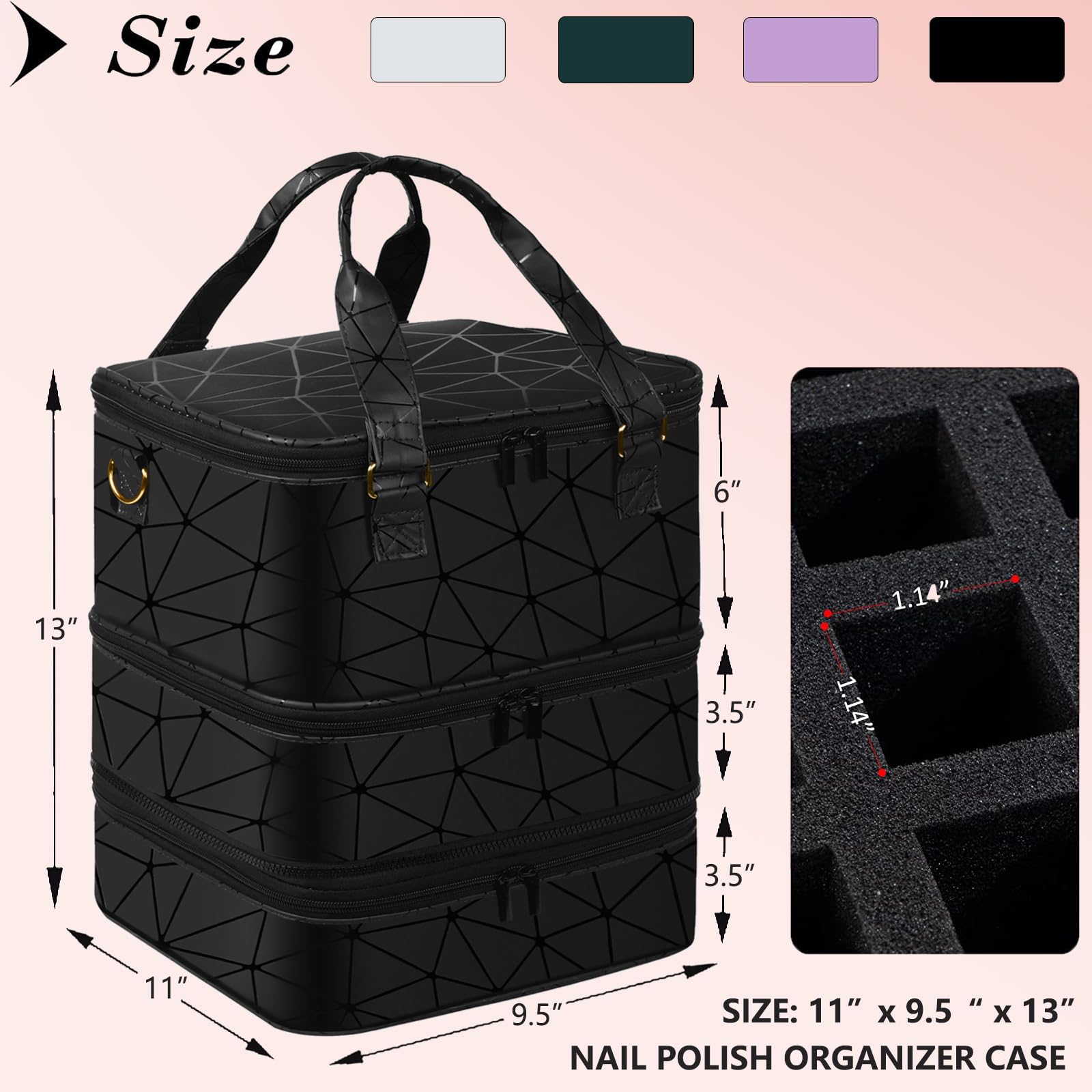 FCQQYWZ diviseur inclus, organisation personnalisee pour vernis et accessoires.