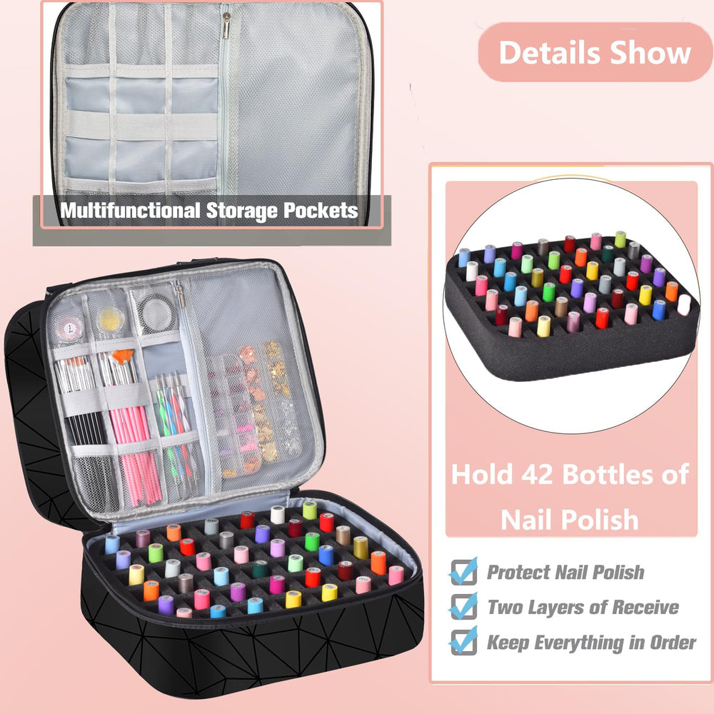 FCQQYWZ Diviseur mousse amovible organise outils et bouteilles de vernis pour un rangement clair.