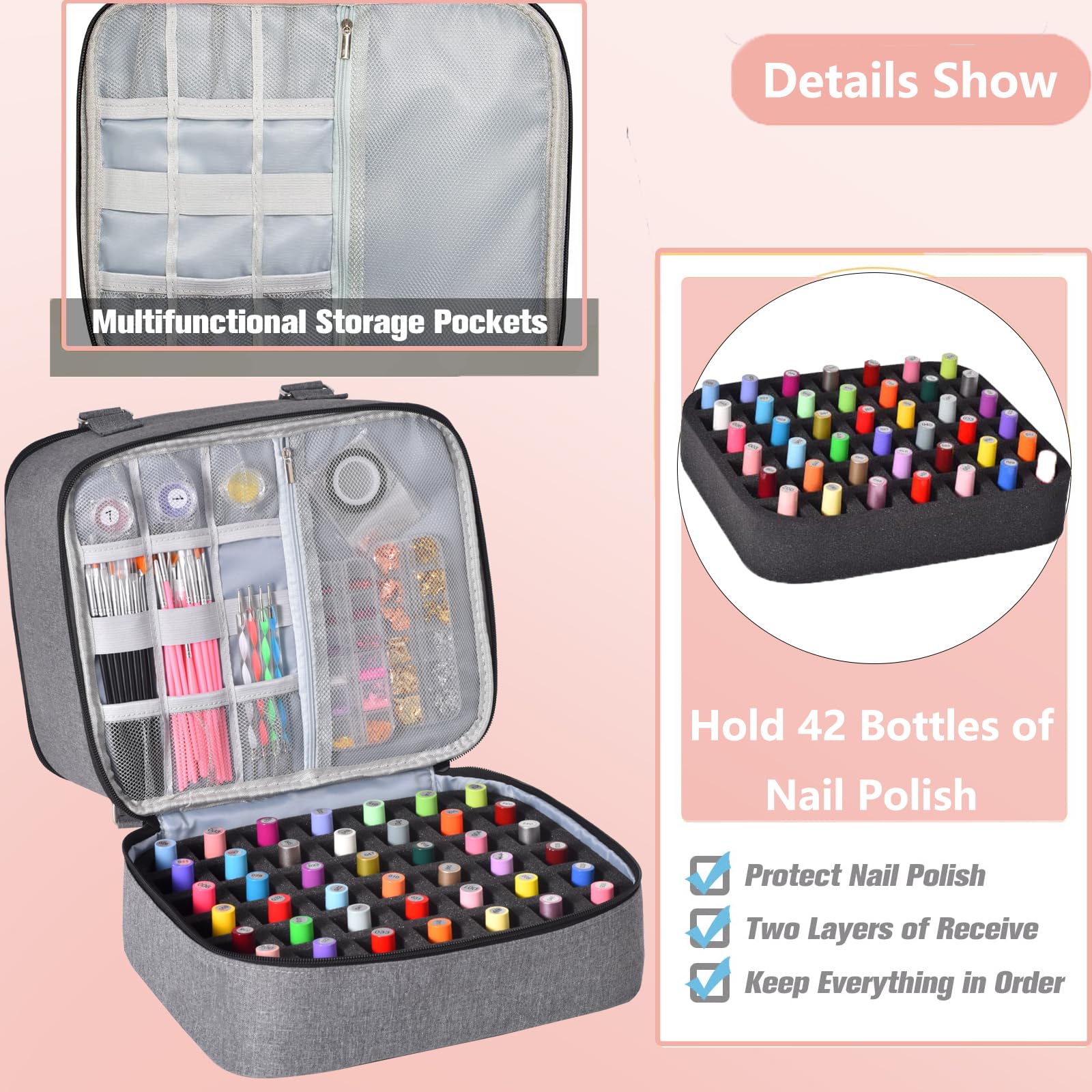 Diviseur en éponge inférieur FCQQYWZ pour 42 vernis et outils