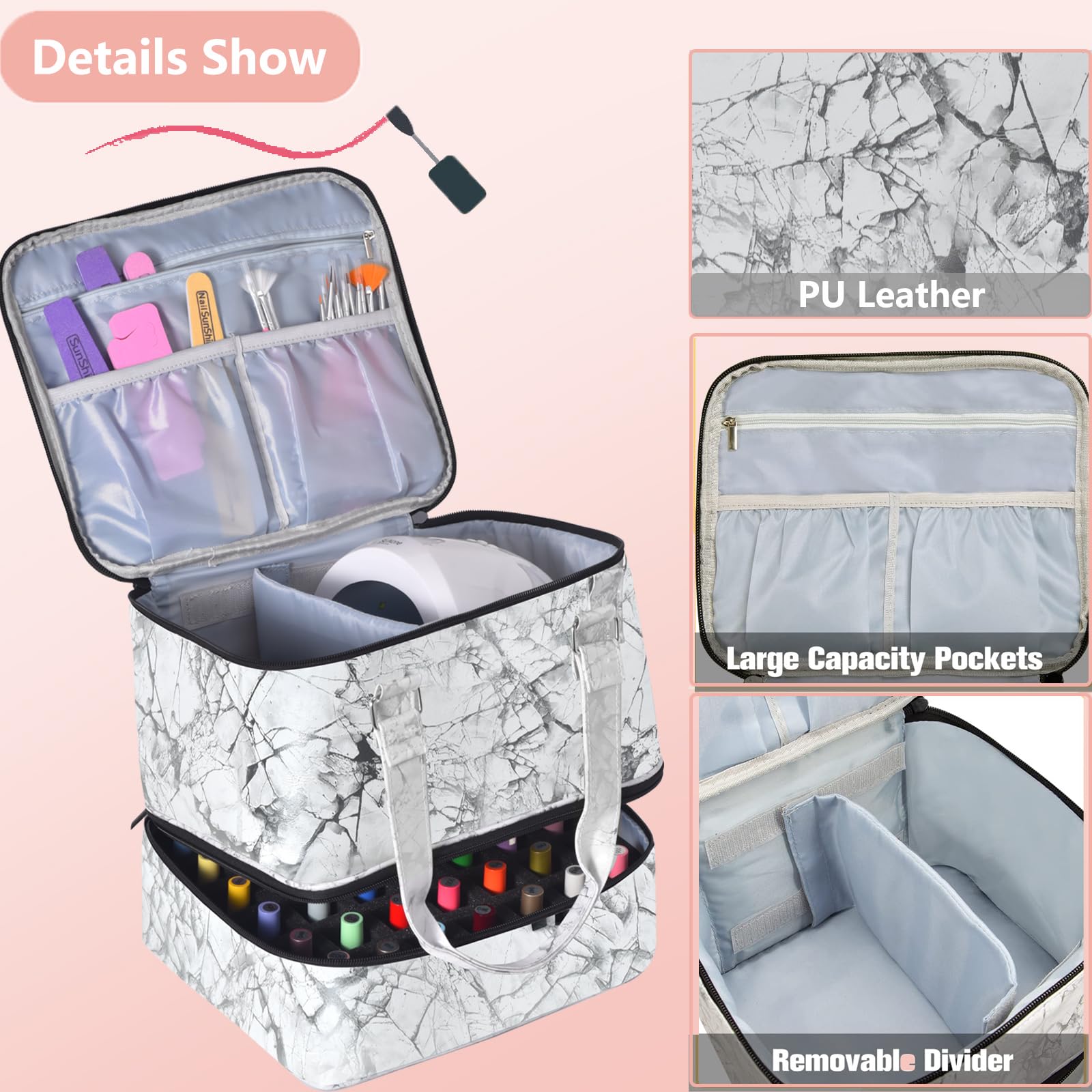 FCQQYWZ Double-couche éponge amovible: organisation flexible pour accessoires