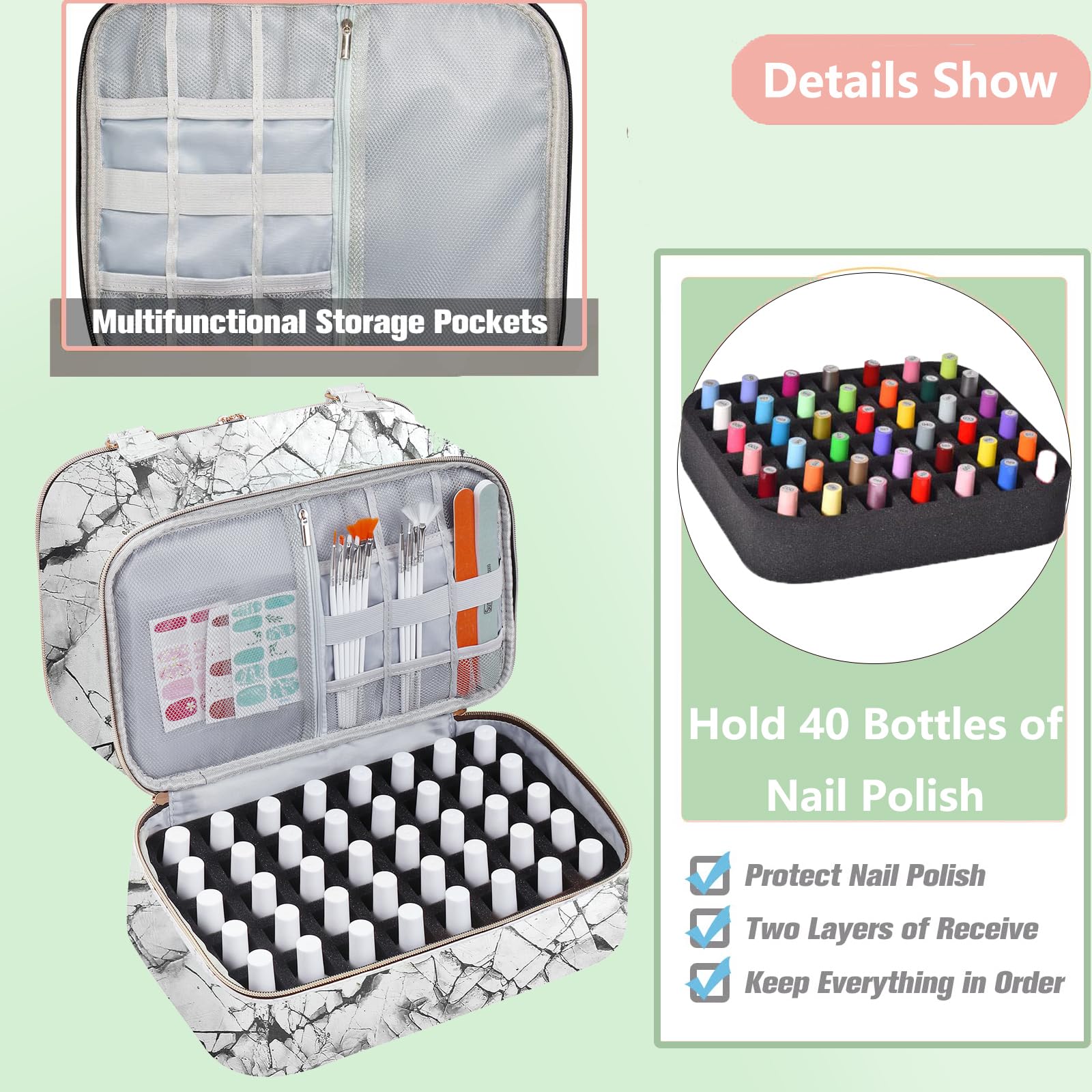 FCQQYWZ Materiau PU croisé durable protégeant le rangement à vernis.