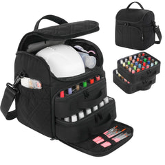 FCQQYWZ Organisateur vernis: 60 flacons et lampe intégrée pour déplacements.