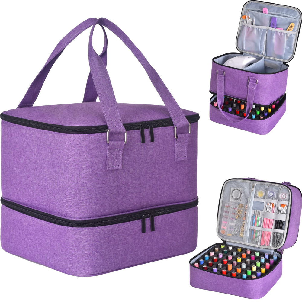 FCQQYWZ Organisateur vernis: vue d’ensemble montrant la grande capacité et la lampe LED.