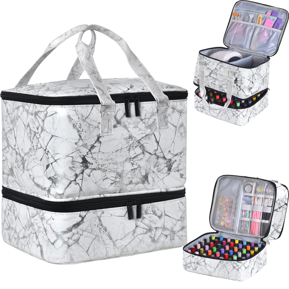 FCQQYWZ Organiseur vernis 42 bouteilles et lampe: rangement pratique pour votre salon