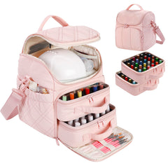 FCQQYWZ Organiseur vernis 60 bouteilles et lampe intégré, pratique en déplacement.