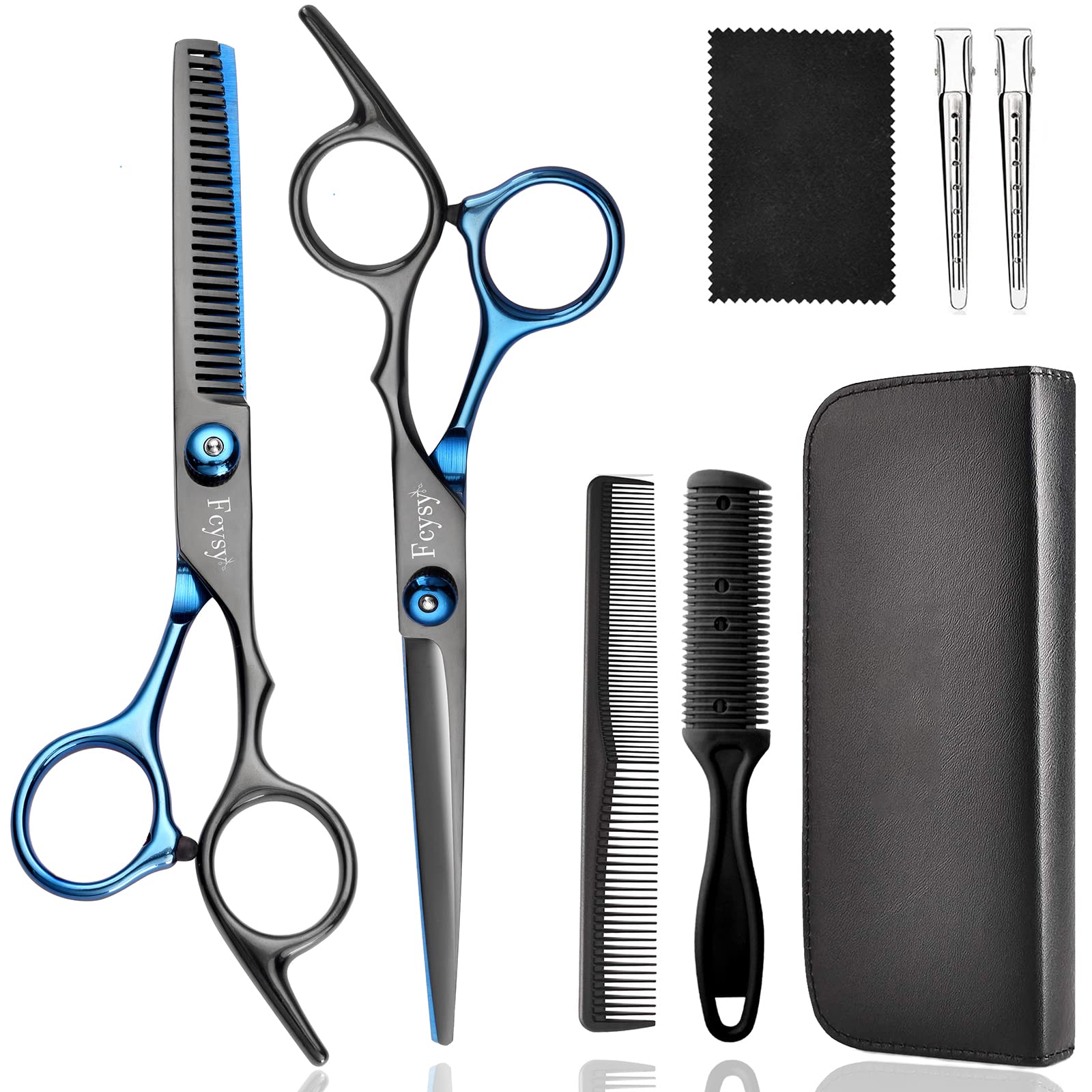 Fcysy ciseaux cheveux 6 pouces, ensemble professionnel pour coupes nettes et rapides.