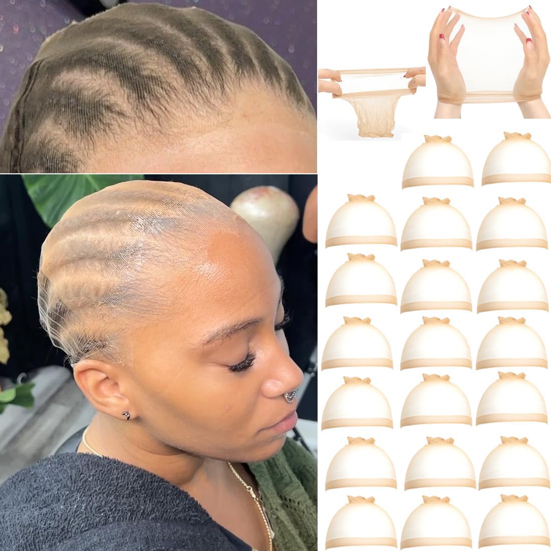 FDBJulyy bonnet-perruque-transparente-nylon: rendu naturel et discret pour une coiffure irréprochable.
