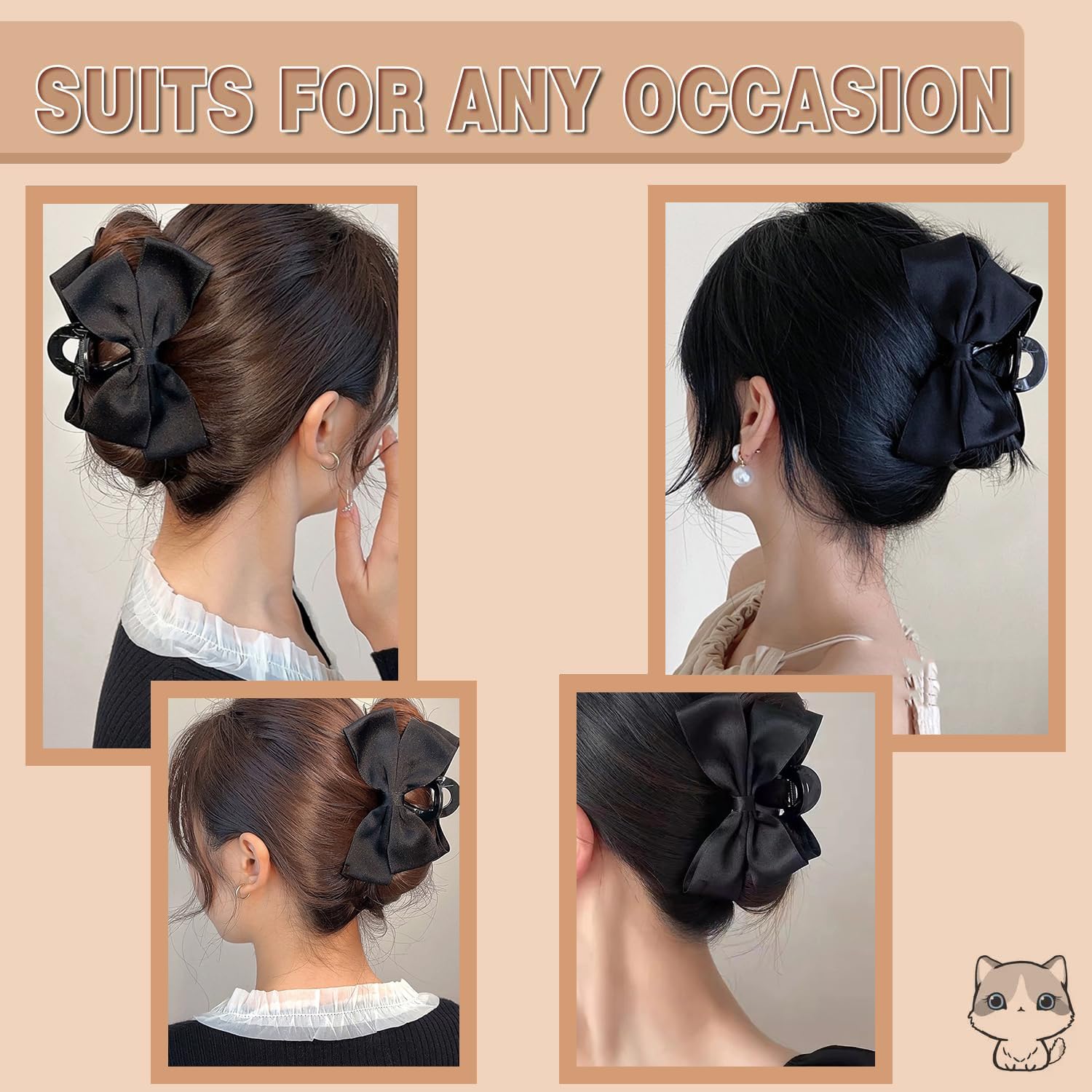 Pinces-cheveux nœud antiderapant FDBJulyy avec ressort métallique pour un maintien sûr.