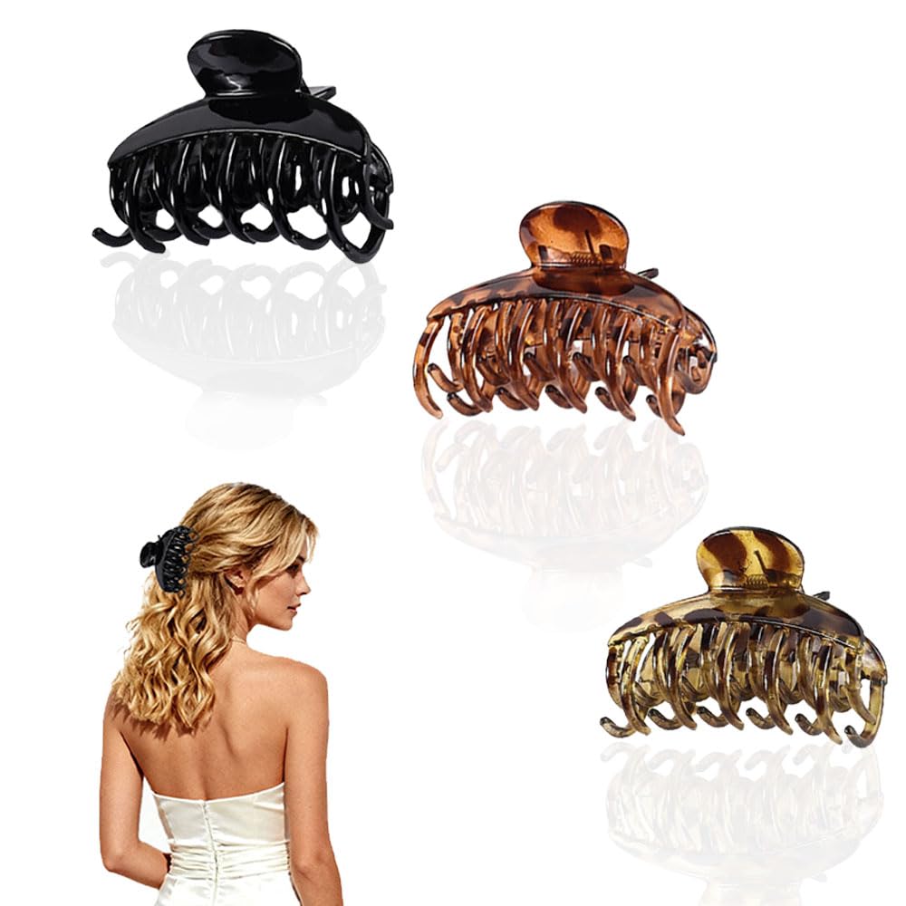 FEADIR pince-cheveux motif écaille de tortue, prise antidérapante pour cheveux fins et épais