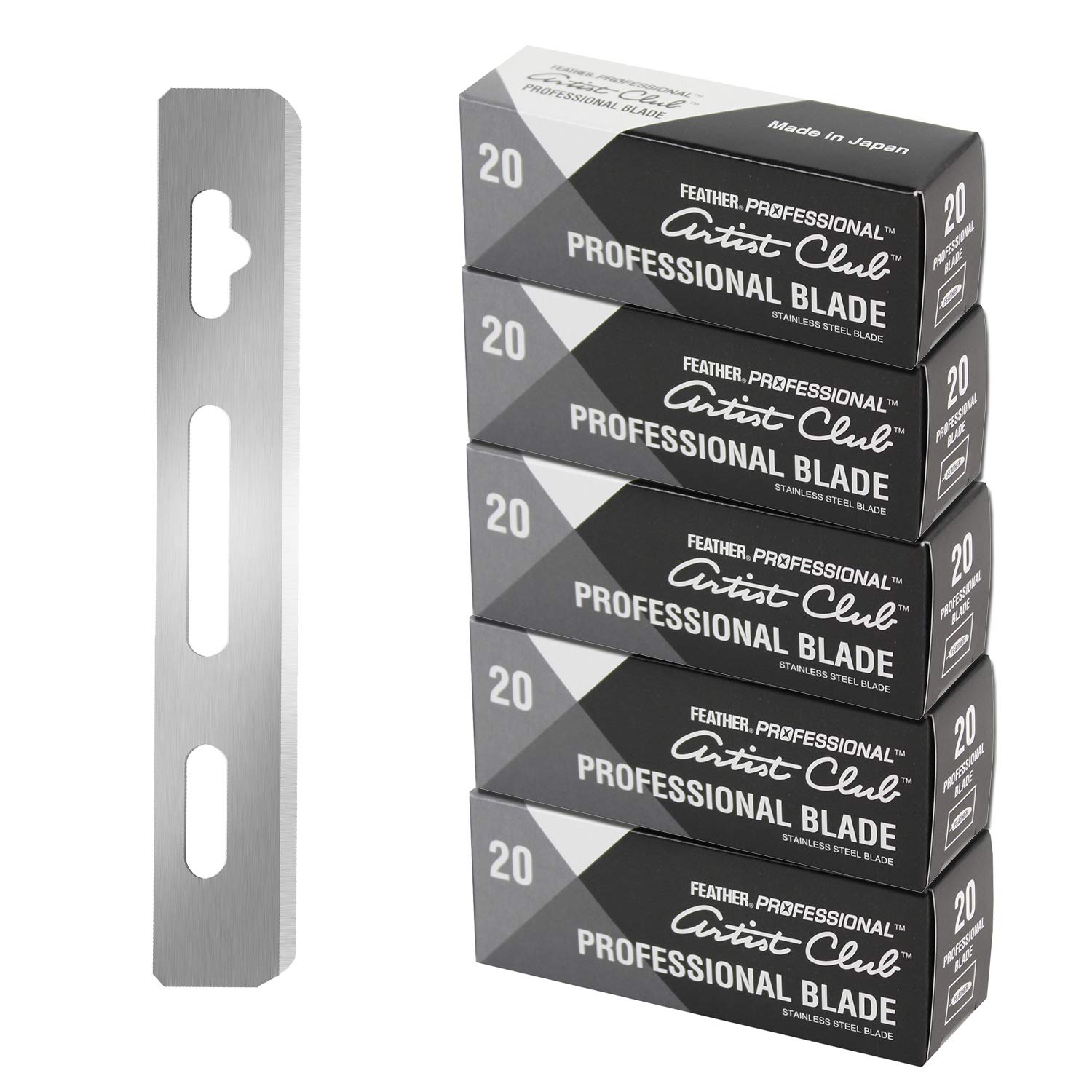 Lames Feather Artist Club Pro, pack de 20, précision accrue pour le rasage