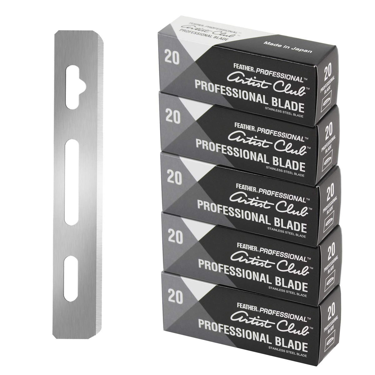 Lames Feather Artist Club Pro, pack de 20, précision accrue pour le rasage