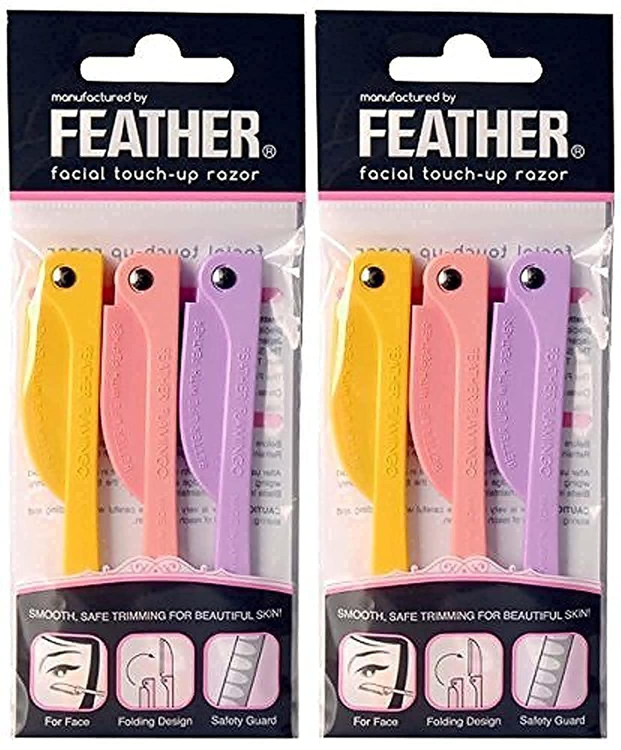 Rasoir Feather Flamingos pour retouche visage, précision douce pour poils fins.