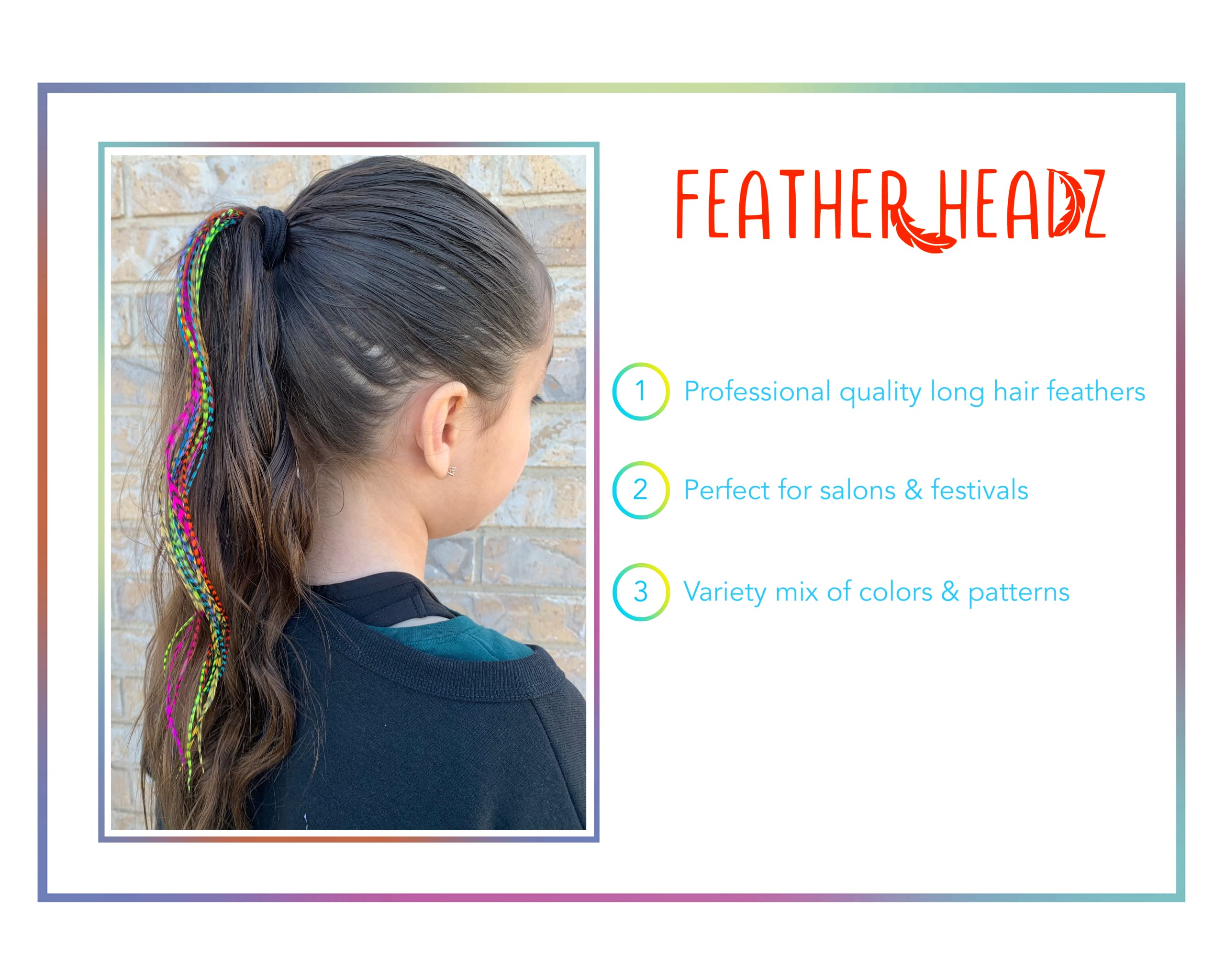 Extensions Feather Headz colorées et boho prêtes à porter au quotidien.
