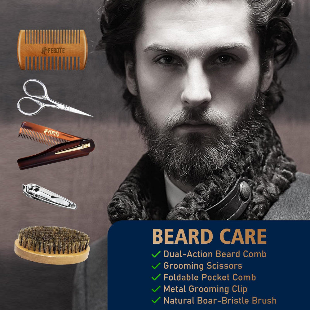 FEBOTE coffret cadeau barbe premium prêt à offrir.