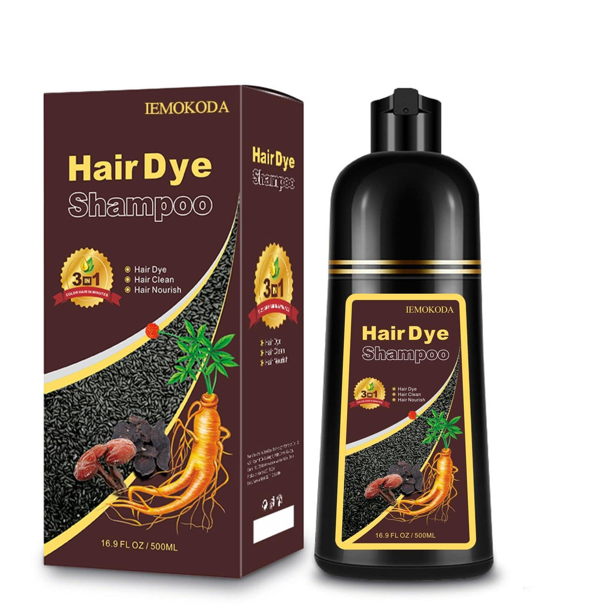 Fedulili shampooing-teinture-cheveux 3en1, couleur naturelle rapide et soin simultané.