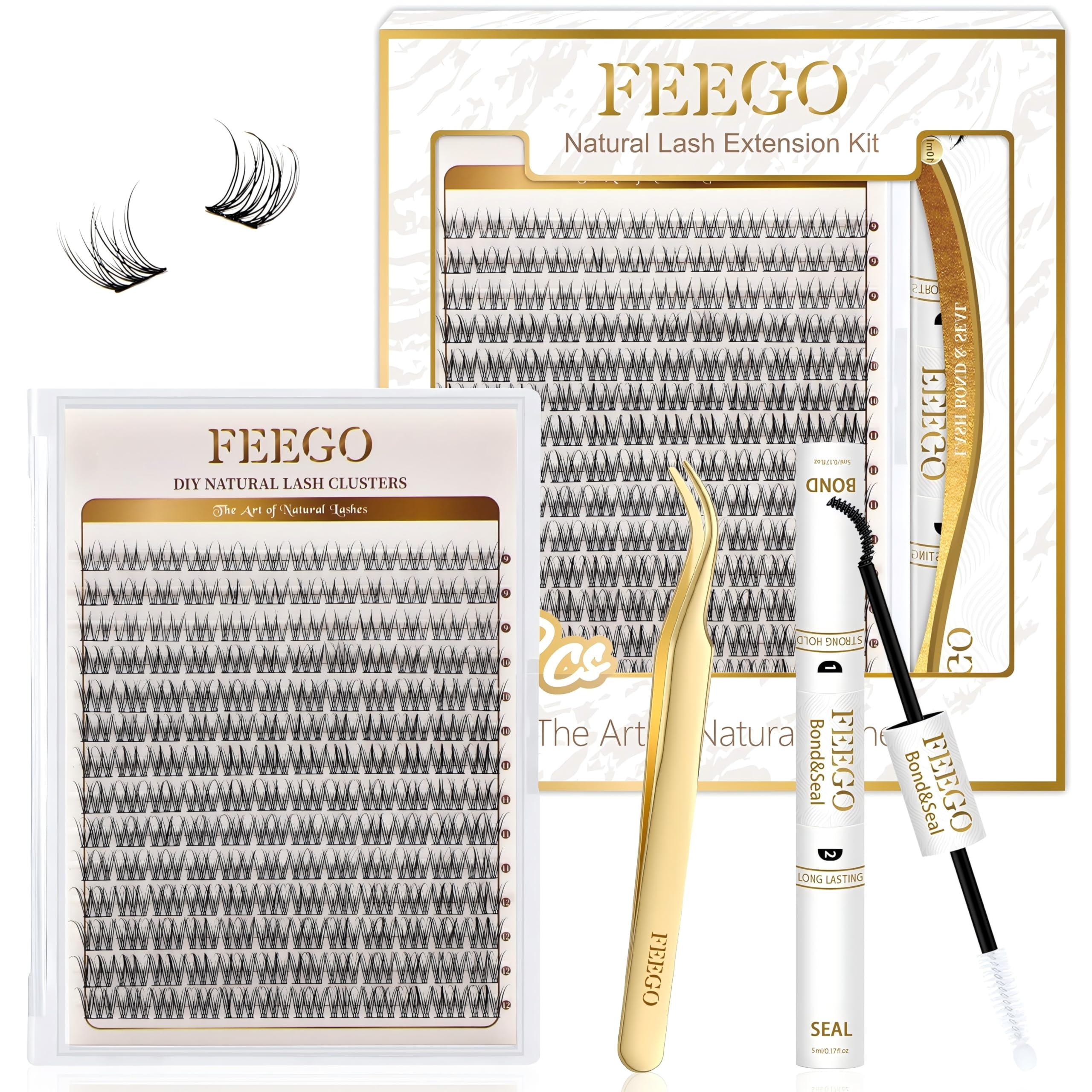 FEEGO kit extensions cils naturels 168p pour un regard discret et naturel