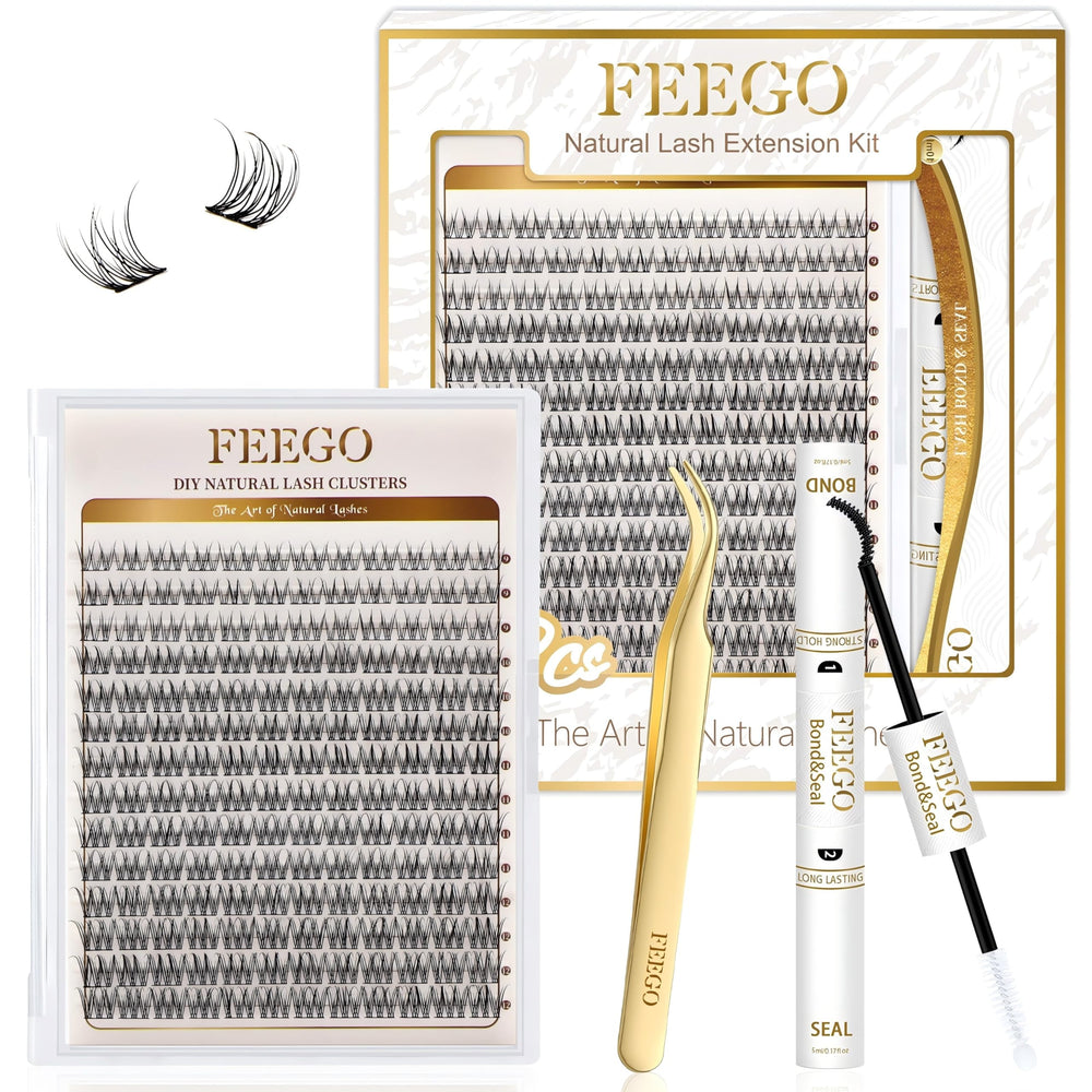 FEEGO kit extensions cils naturels 168p pour un regard discret et naturel