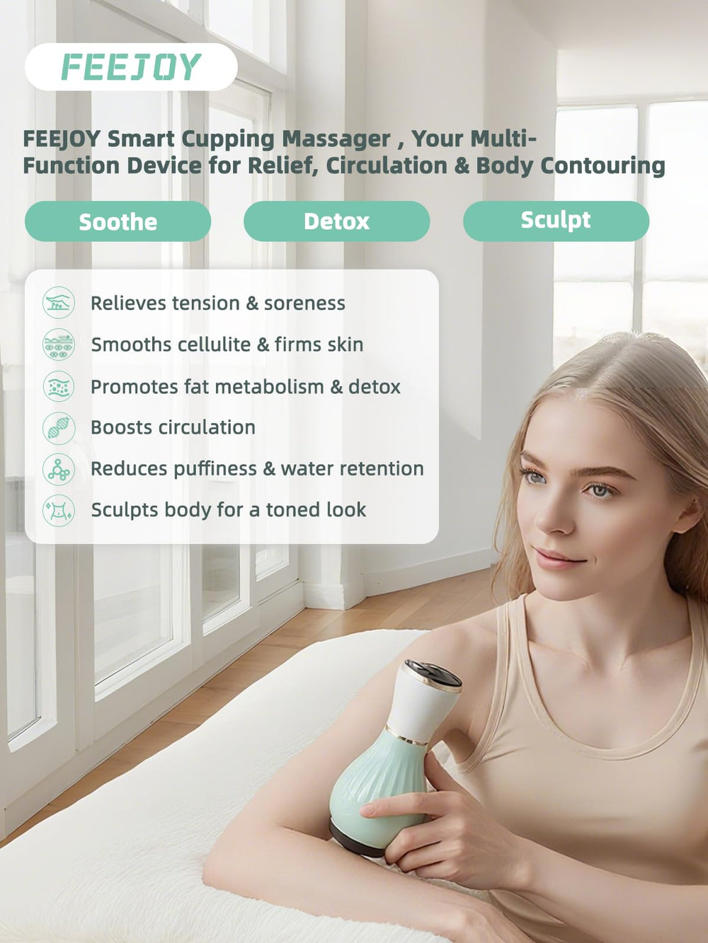 FEEJOY Thérapie impulsions et chaleur pour muscles et peau