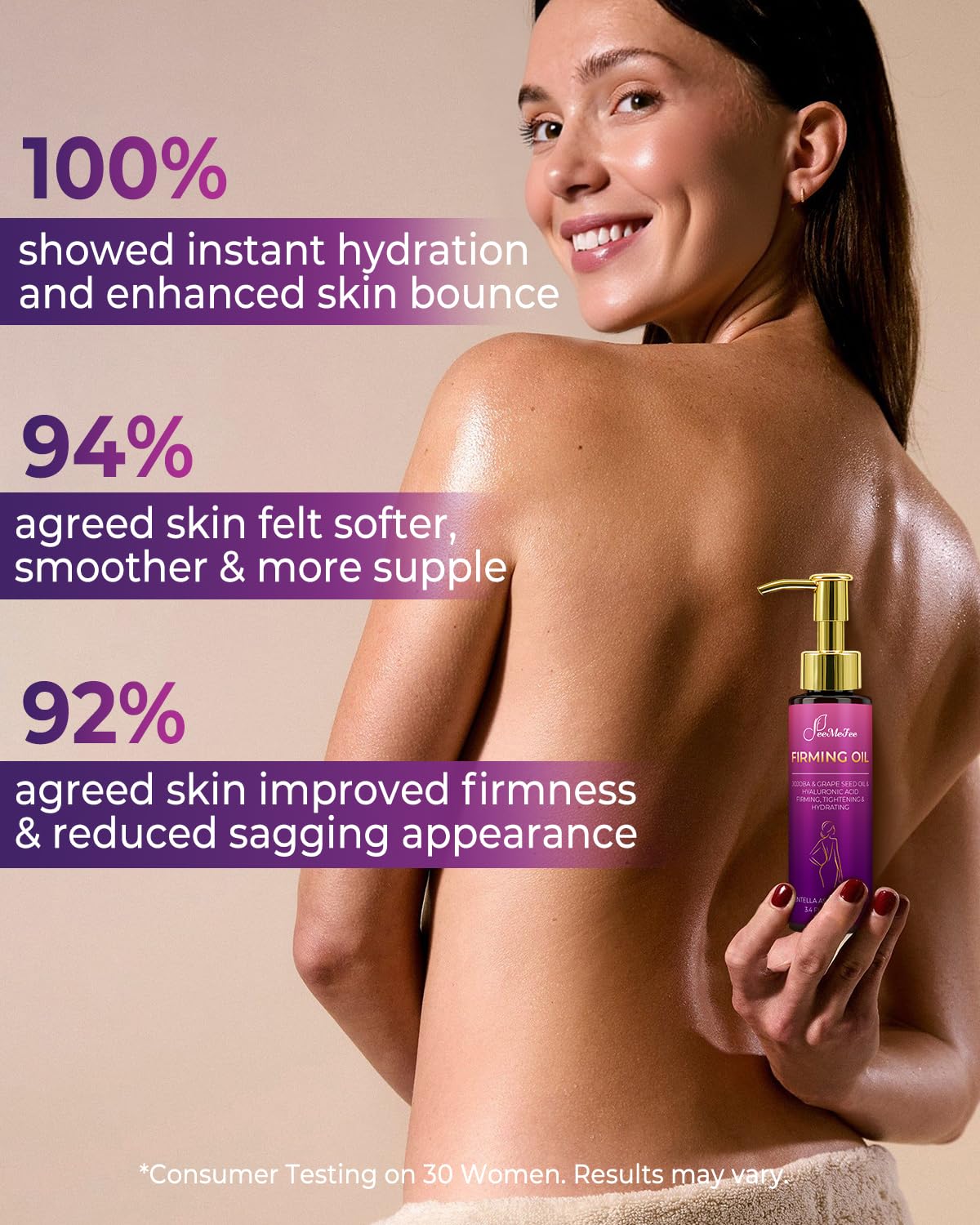 Application abdomen FeeMeFee pour peau plus lisse après utilisation