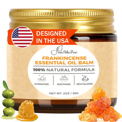 FeeMeFee Frankincense Balm jar closeup highlighting rich texture and hydration benefits