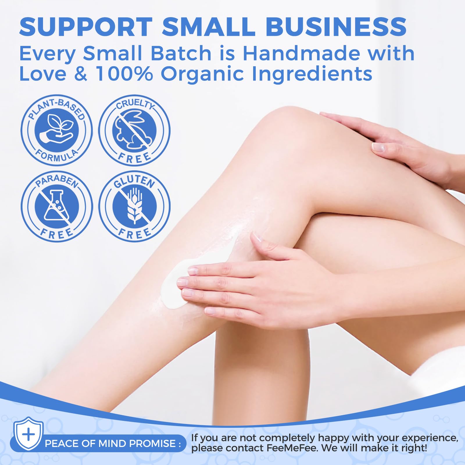 Key ingredients coconut oil and shea butter in FeeMeFee lotion
