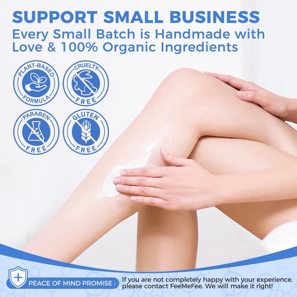 Key ingredients coconut oil and shea butter in FeeMeFee lotion