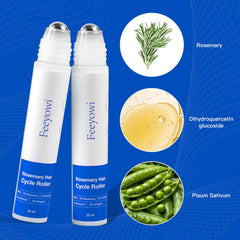 Feeyowi Rosemary Roll-On, applicateur cuir chevelu pour une application précise.