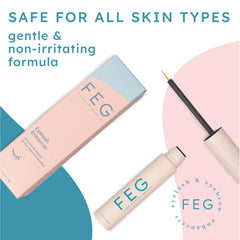 FEG before-after eyelash comparison showing potential length.