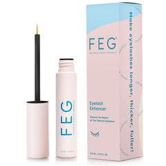 FEG Eyelash Growth Serum bottle close-up showing premium formula for longer lashes.