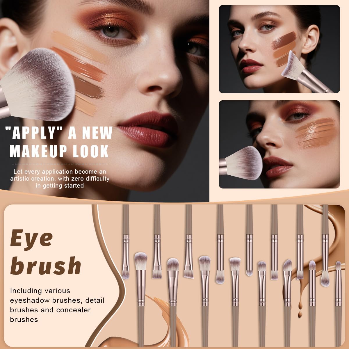Feijie poudre-puff-maquillage, houppette légère pour une finition naturelle.