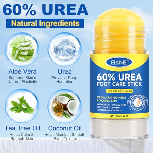 FEISIDUNWSF Crème Pieds 60% Urée, absorption rapide pour pieds doux sans gras
