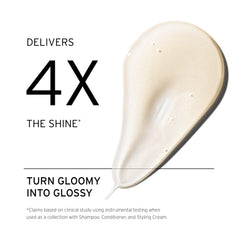 FEKKAI Brilliant Gloss Shampoo : étiquette en gros plan, végan et sans sulfates.