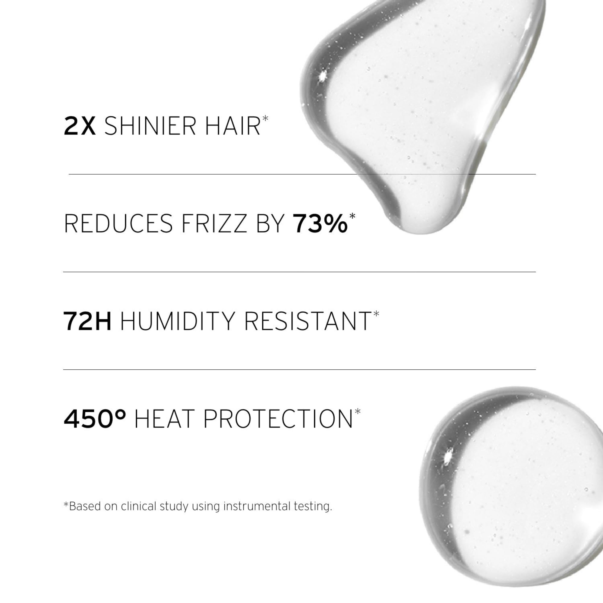 Protection chaleur jusqu'à 450 degrés pour cheveux protégés pendant le coiffage
