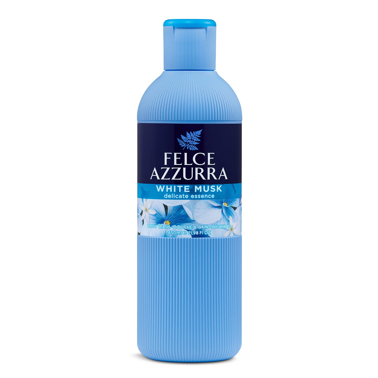 Felce Azzurra White Musk, bouteille douche: parfum frais pour une sensation nette et légère.