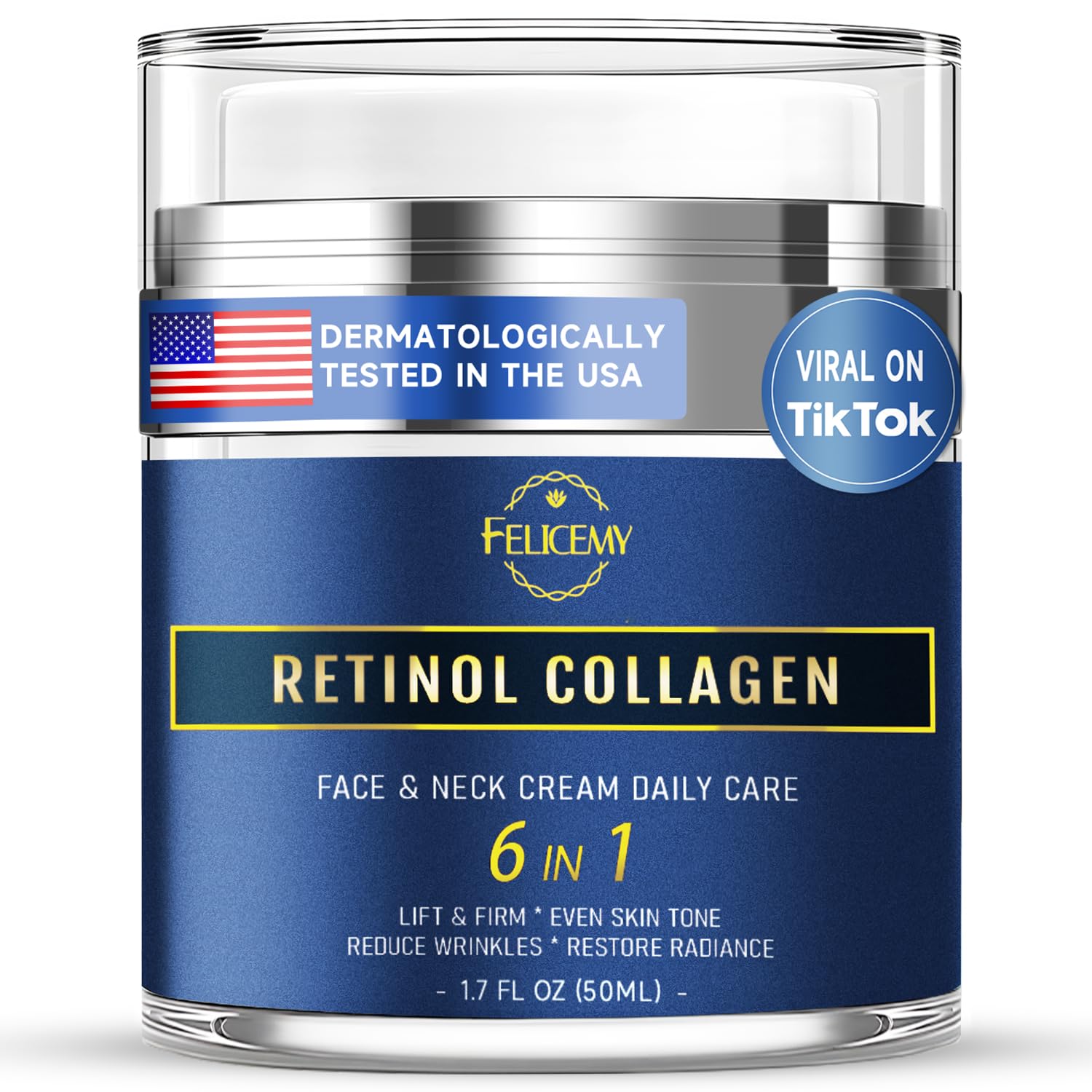 Felicemy 6-in-1 Face Cream bottle closeup for men, smooth hydration