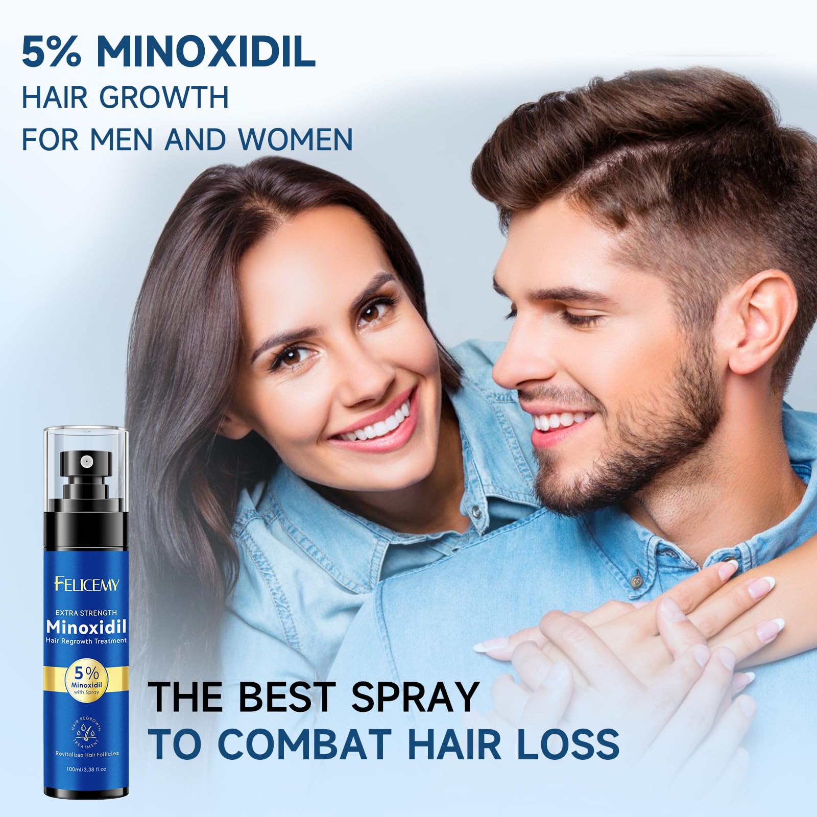 Felicemy Minoxidil emballage compact et pratique.