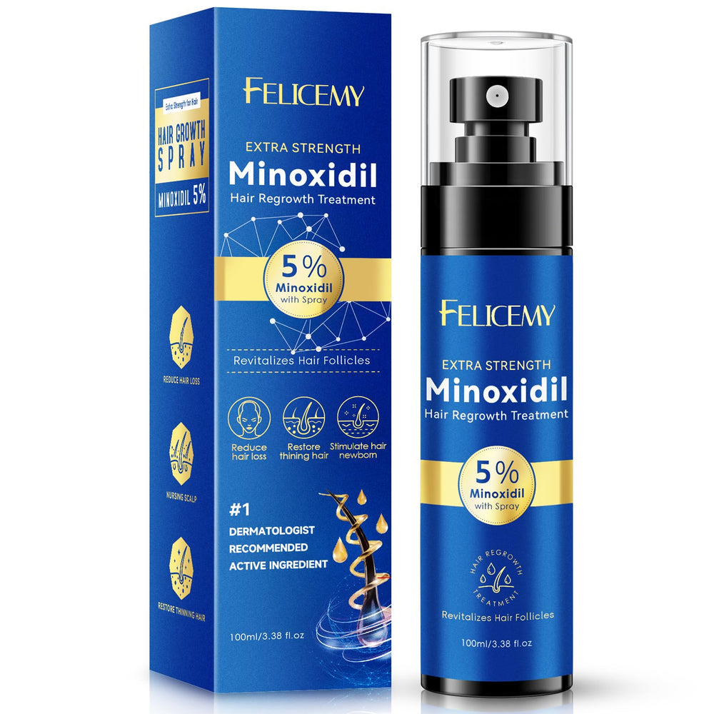 Felicemy Minoxidil spray cheveux pour densité et renforcement.