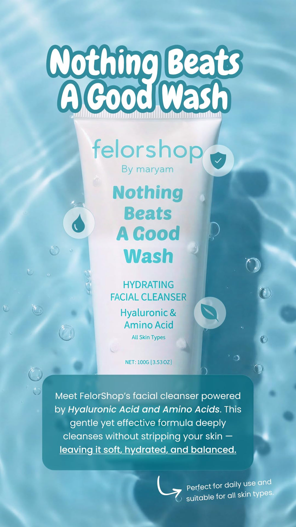 Felor par Maryam: compatible avec tous types de peau, y compris sensibles.