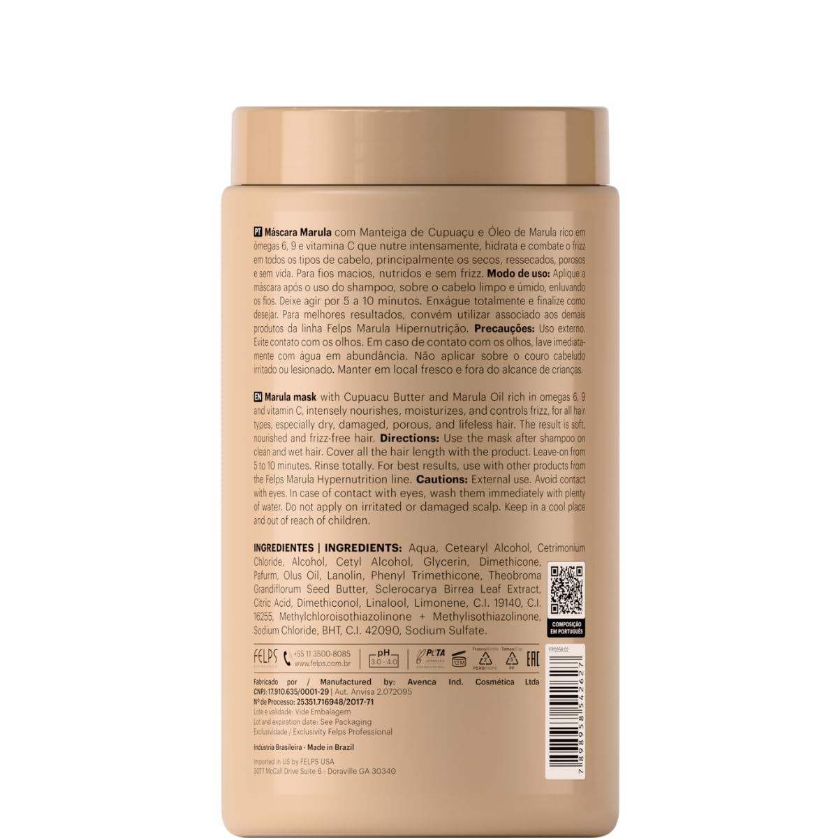 Résultat potentiel sur cheveux abîmés après l’utilisation du masque Marula.