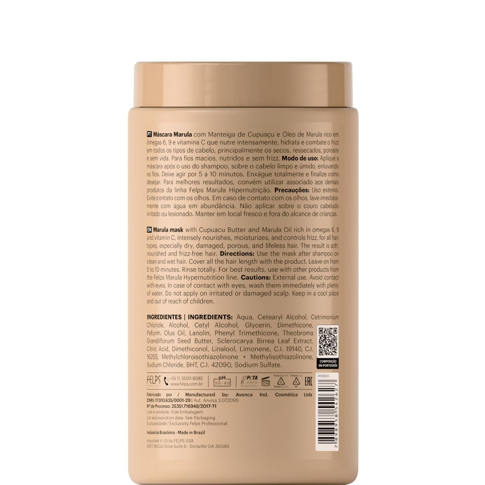 Résultat potentiel sur cheveux abîmés après l’utilisation du masque Marula.