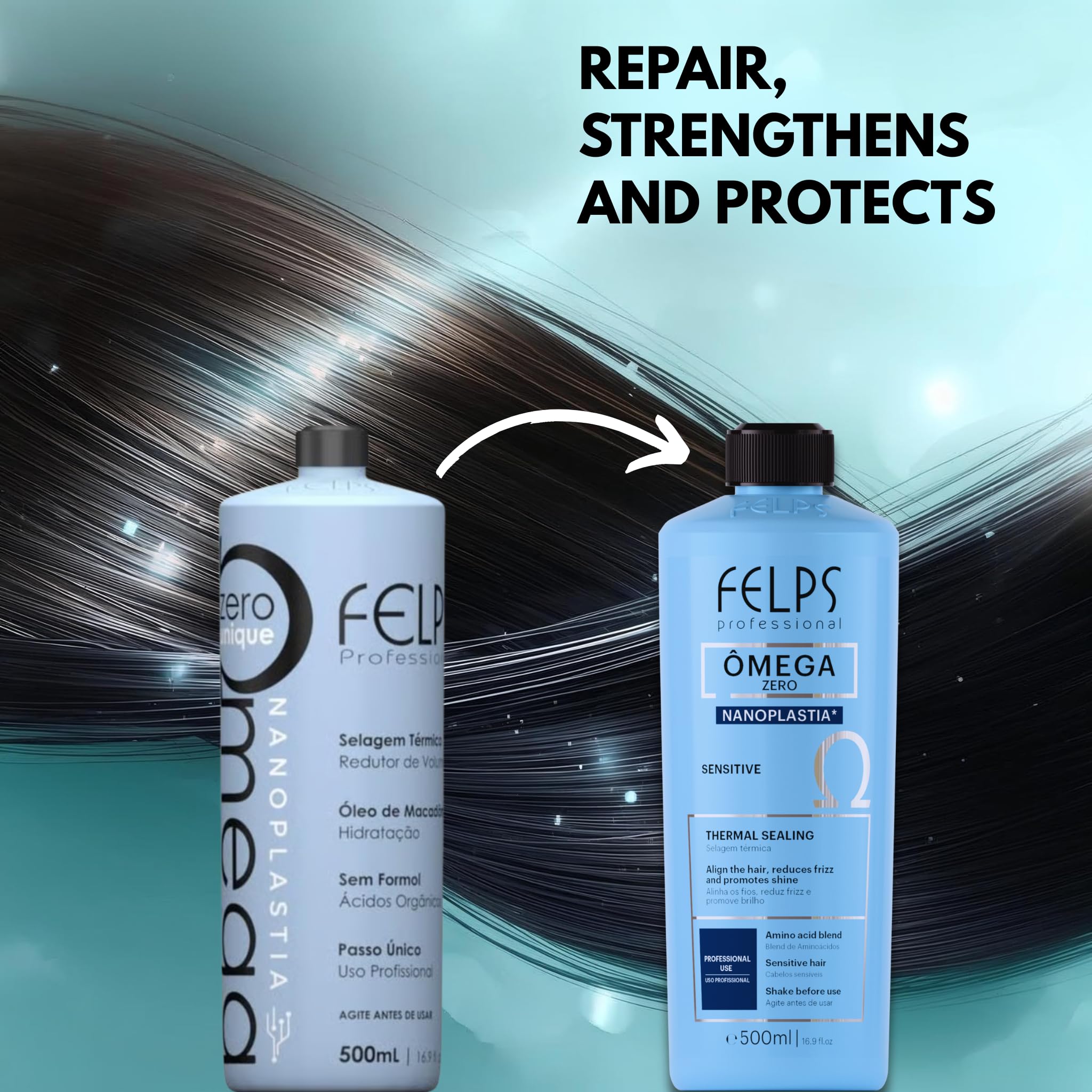 Felps Professional Omega Sensitive – convient à tous types de cheveux avec douceur.