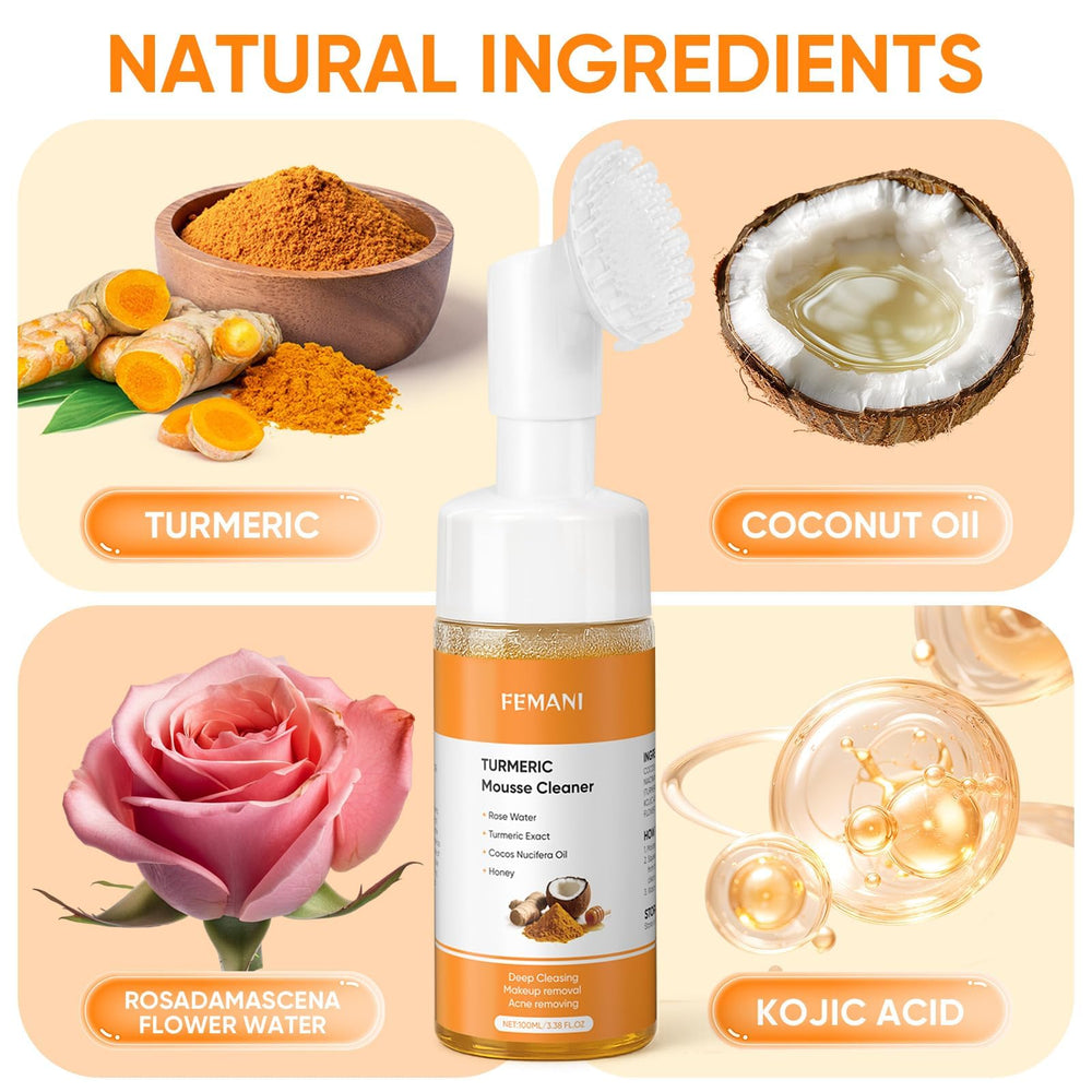 Rituel soin curcuma FEMANI: soin visage et corps dans un seul ensemble.