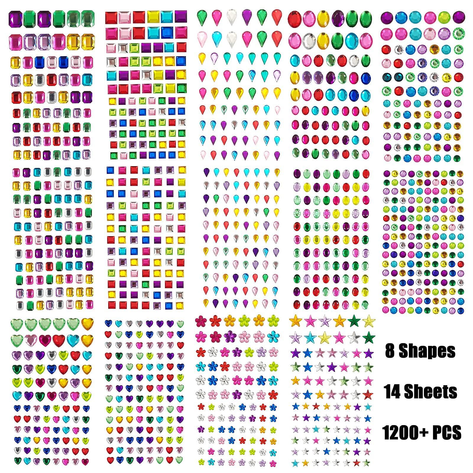 FEMBW paillettes autocollantes carrés pour ongles et décorations, effet scintillant.