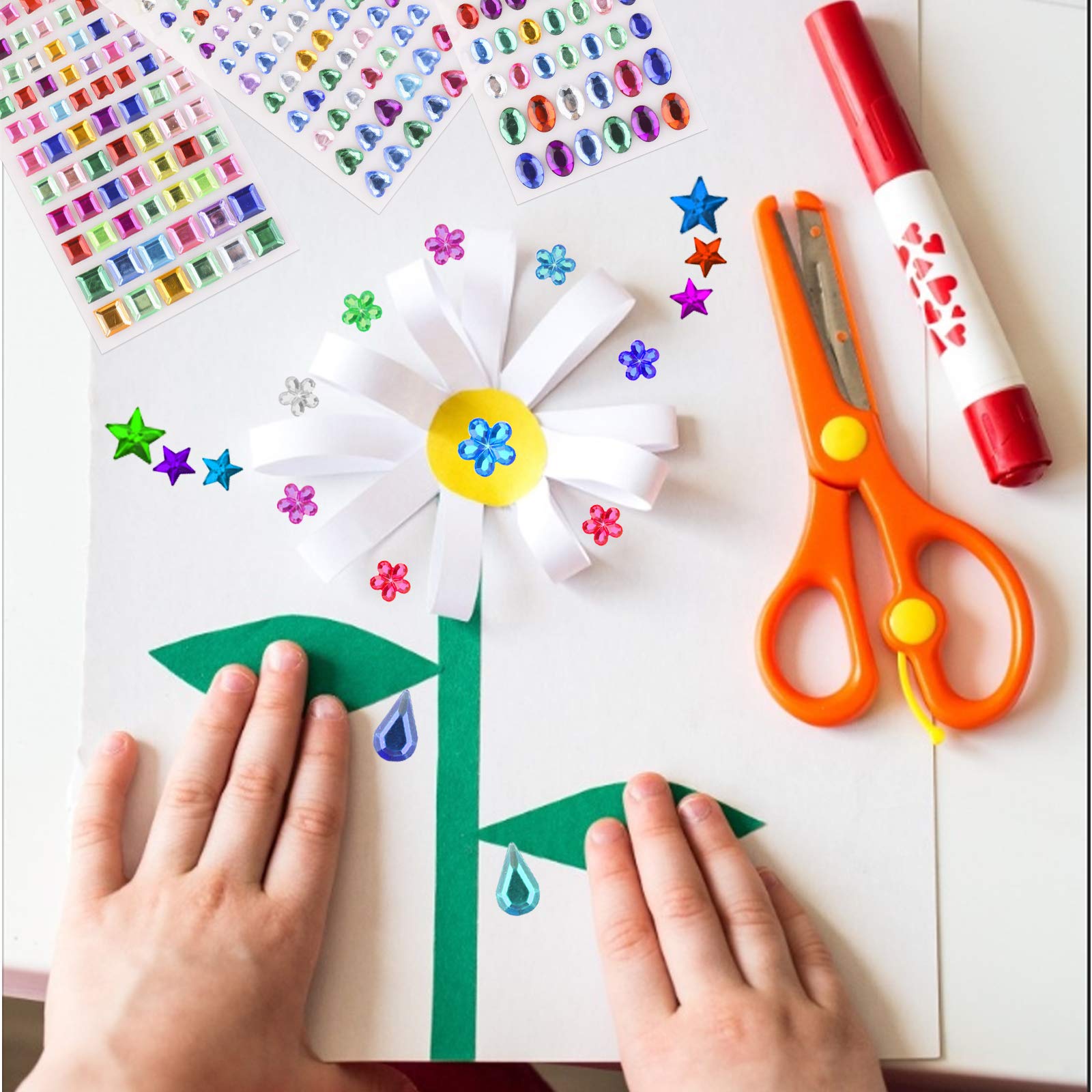 FEMBW paillettes autocollantes étoiles et fleurs, motif festif pour accessoires.