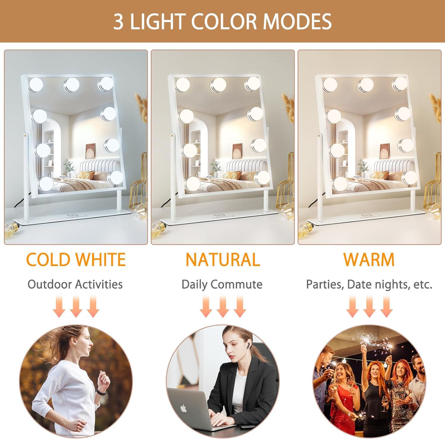 Miroir FENCHILIN 12x14 pouces offre un angle ajustable