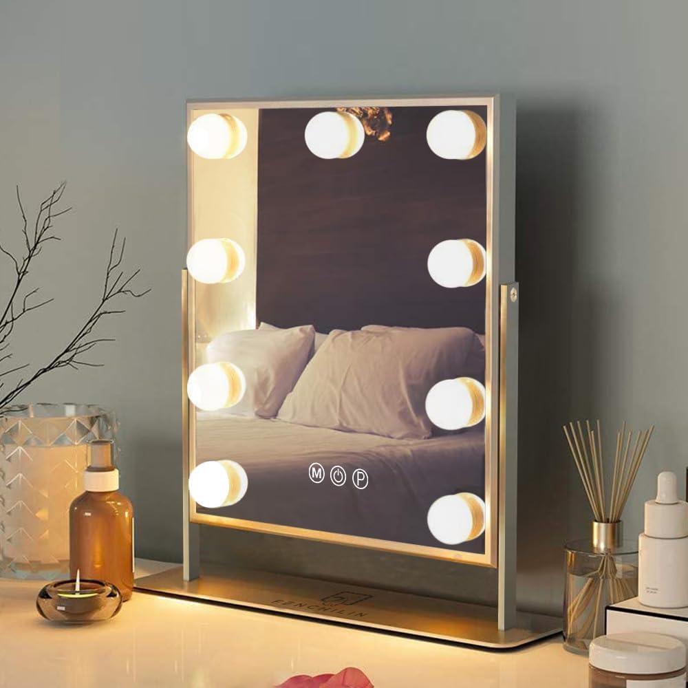 Miroir vanité FENCHILIN avec lumière LED pour maquillage précis
