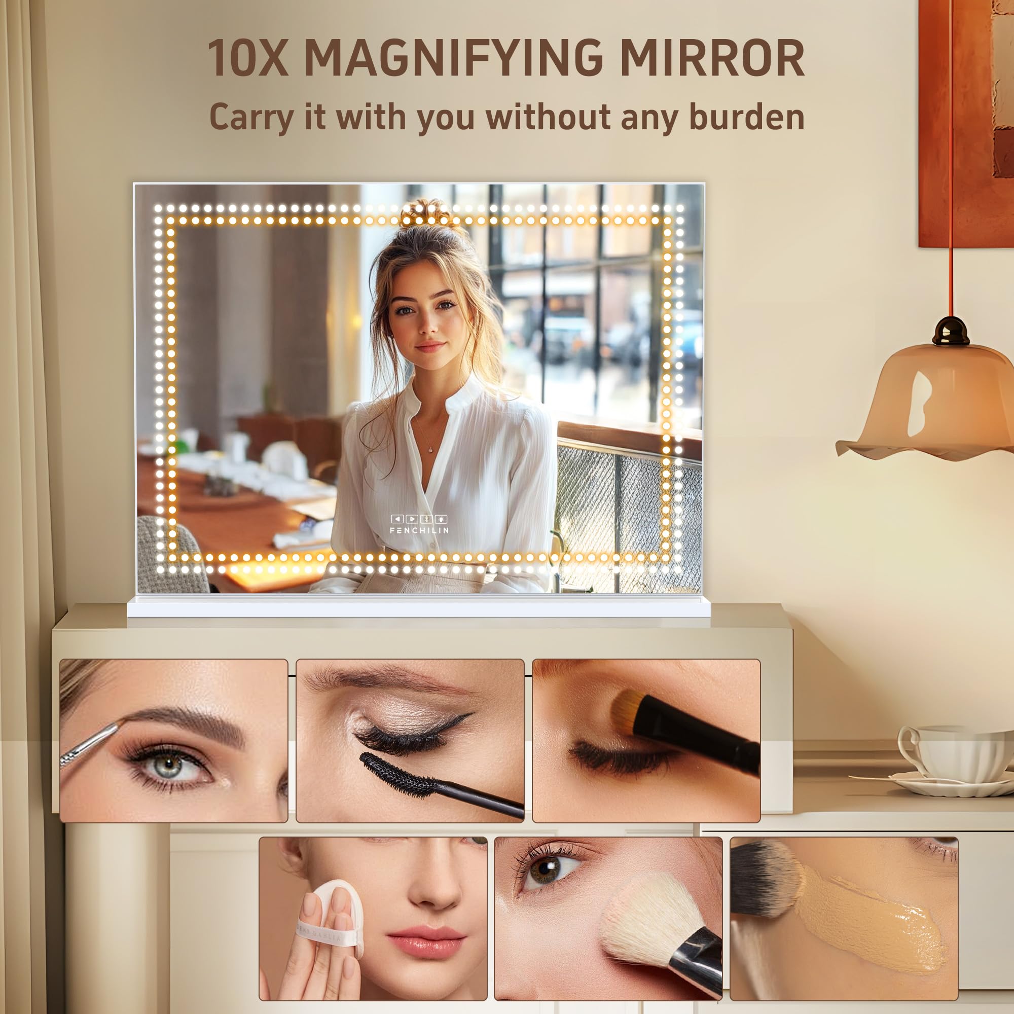 Cadeau parfait FENCHILIN: miroir lumineux pour maquillage.
