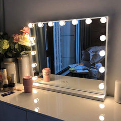 Miroir vanité FENCHILIN avec lumières pour maquillage précis.
