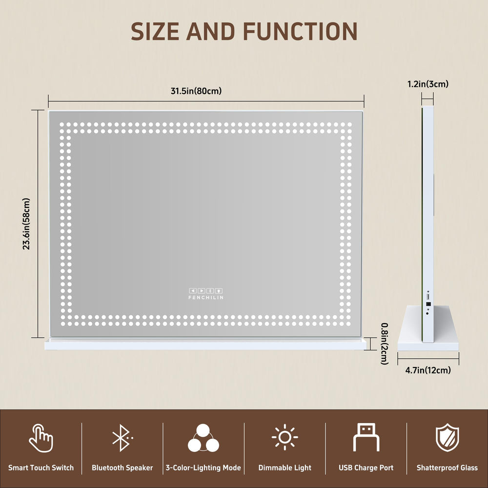 FENCHILIN: miroir 1:1 haute définition avec verre trempé.