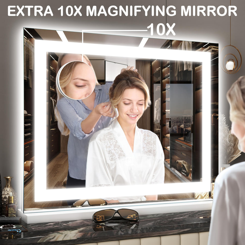 Miroir carré blanc FENNIO, design épuré pour une ambiance vanity moderne